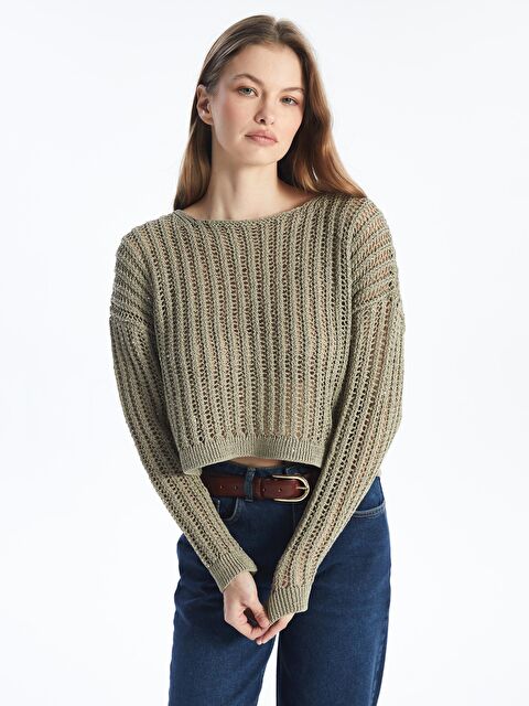 Dexia Maia - Örgü Detaylı Uzun Kollu Triko - Yeşil Renk - S000202397-18194