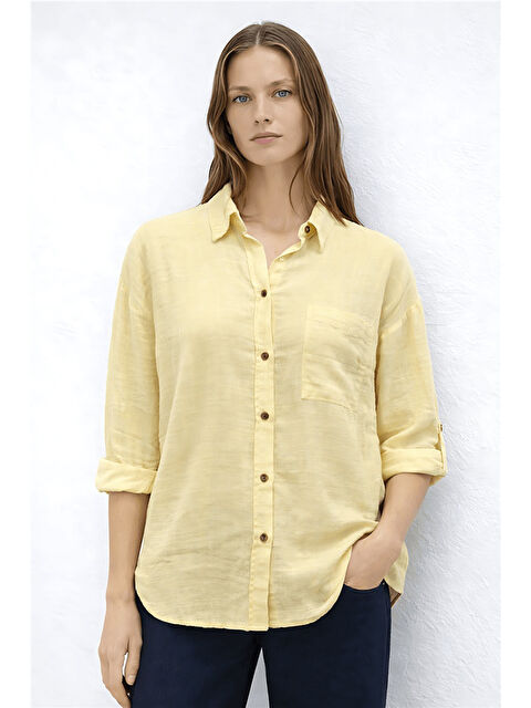 Fashion Friends Pamuklu Rahat Kalıp Uzun Kollu Kadın Gömlek 26Y0245K1