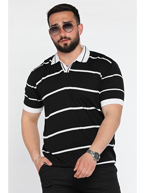 Mishar İtalia Erkek Polo Yaka Çizgi Desenli Triko Tişört - S000399619-37424