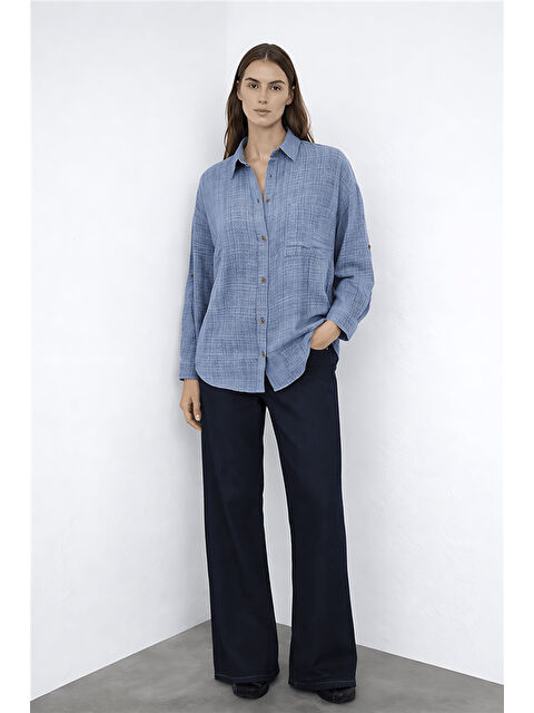 Fashion Friends Pamuklu Rahat Kalıp Uzun Kollu Kadın Gömlek 26Y0245K1