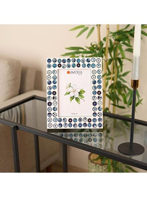 Evidea Deco Rosquilla Çerçeve - Mavi / Beyaz - 13x18 cm - S000366869-37368