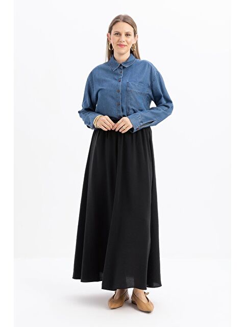 ALLDAY Siyah-Lastikli Basic Etek - S000399031-19351