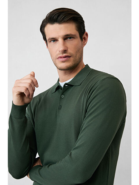 Kiğılı Regular Fit Düğmeli Polo Yaka Triko Kazak - S000494127-18547