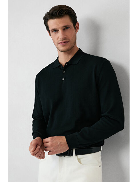 Kiğılı Regular Fit Düğmeli Polo Yaka Triko Kazak - S000494127-19351