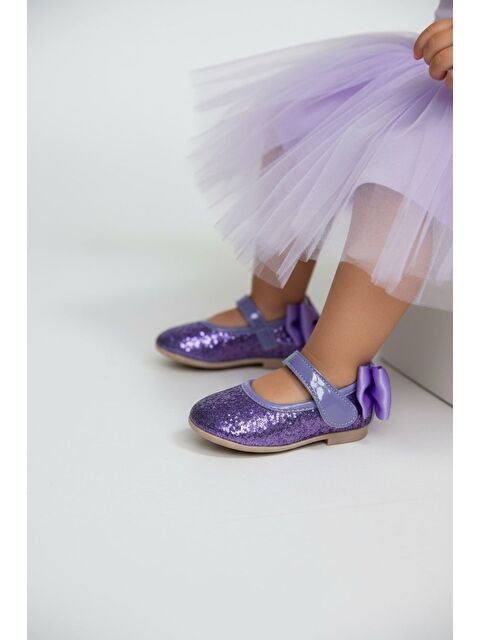 GÖRKEM BEBE AYAKKABI VE TEKSTİL Mor Payetli Kız Çocuk Babet - S000497479-20038