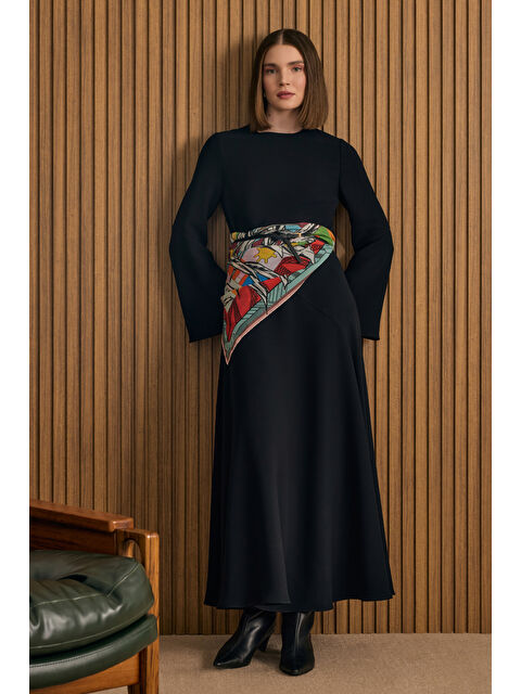 AKER Kup Detaylı Eteği Godeli Elbise - S000479249-19351