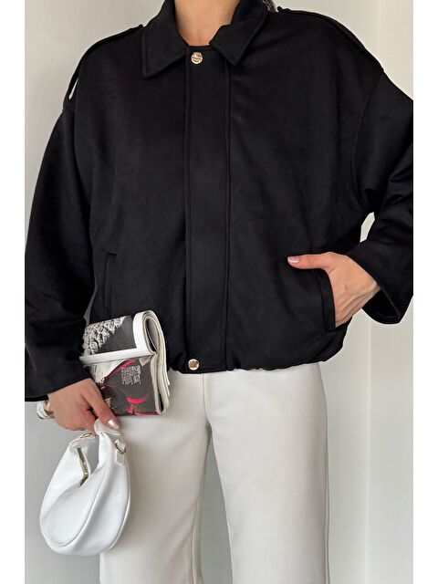 Gülseli Kadın Bel Lastikli Fermuarlı Ve Çıtçıtlı İç Astarlı Ceket - S000470112-19351