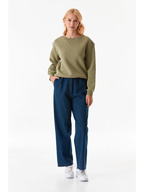 Fullamoda Beli Lastikli Cepli Wide Leg Jean - S000253740-21164