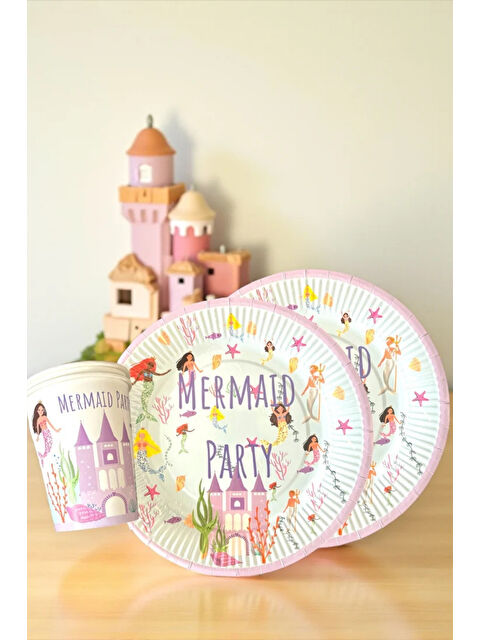 Le Mabelle Mavi  Deniz Altı Temalı Tabak Bardak Set - S000487525-17234