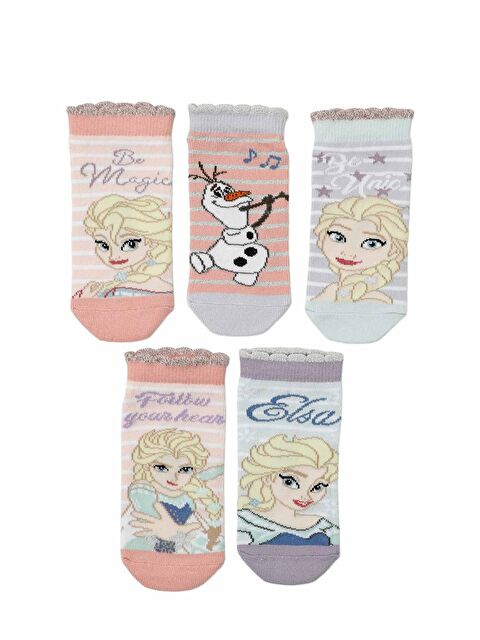 FROZEN MGC 5LI PTK-G 5PR Çok Renkli Kız Çocuk 5'li Patik Çorap - S000446312-23173