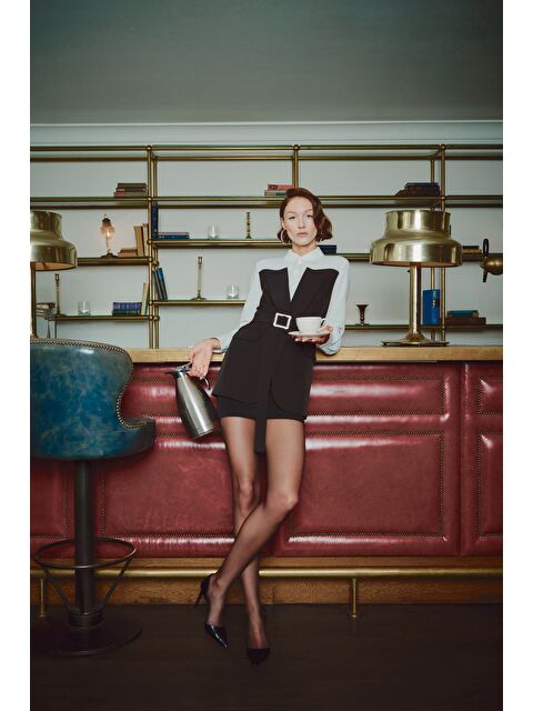 SATEEN Ceket Görünümlü Gömlek - Siyah - S000497801-19351