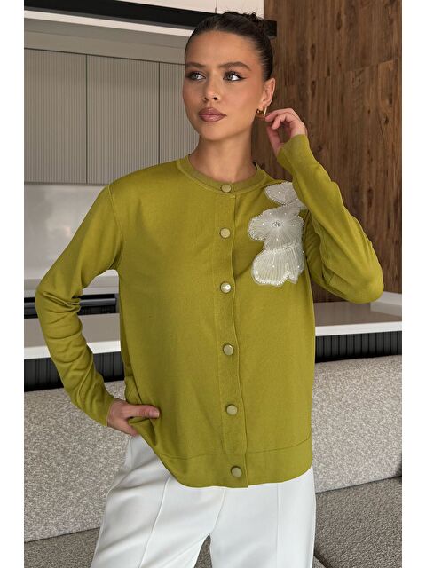 Gülseli Kadın Tül İşlemeli Triko Hırka (s-m-l-xl Uyumludur) - S000445245-18194