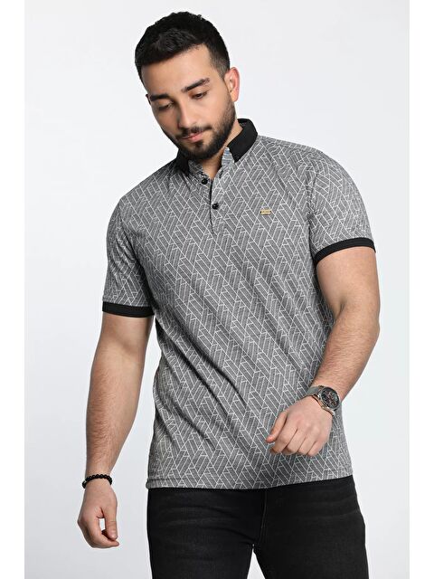 Mishar İtalia Erkek Desenli Elastanlı Polo Yaka Tişört - S000303286-19351