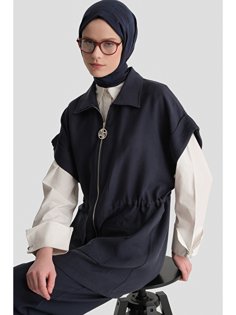 ARMİNE Yelekli Takım Lacivert - S000518798-21164