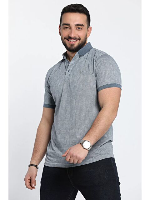 Mishar İtalia Kendinden Desenli Polo Yaka Erkek Tişört - S000303287-23093