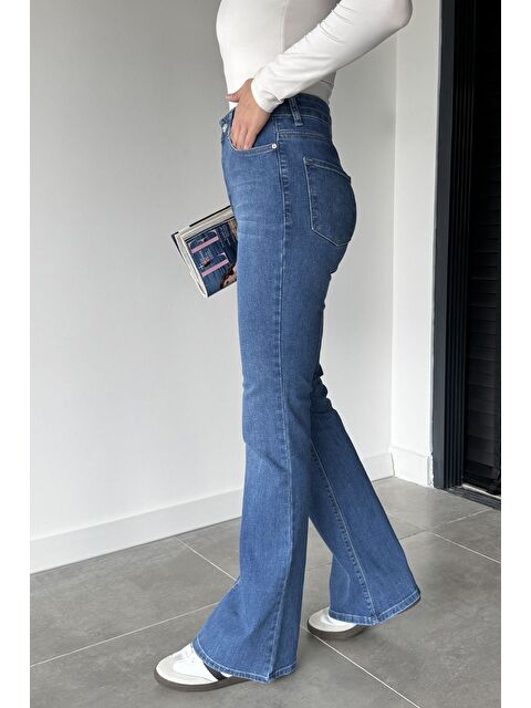 Gülseli Kadın Yüksek Bel İspanyol Paça Jean Jean Pantolon - S000470126-17234