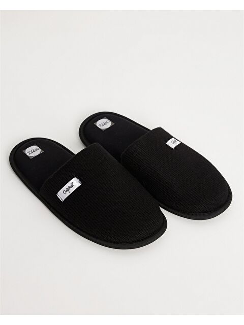 Chirpy Erkek Kışlık Sıcak Tutan Siyah Triko Ev İçi Terlik- Duncan - S000462991-19351