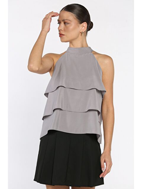 Gülseli Sıfır Kol Kat Kat Kadın Bluz - S000445247-20600