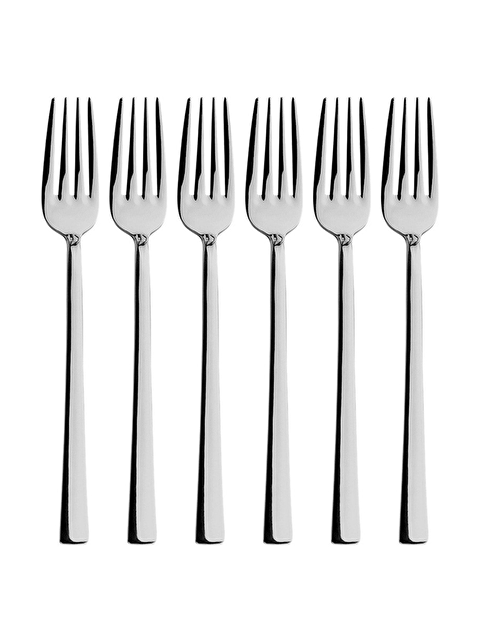 Kitchen Design Lab Parlak Gümüş Tatlı Çatalı 6 Adet Paslanmaz Çelik Kahvaltı Çatal Seti Kutulu Set - S000433646-18105