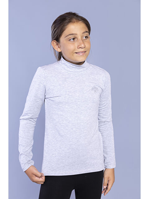 Toontoykids Kız Çocuk Nakışlı Balıkçı Yaka Okul Tişörtü