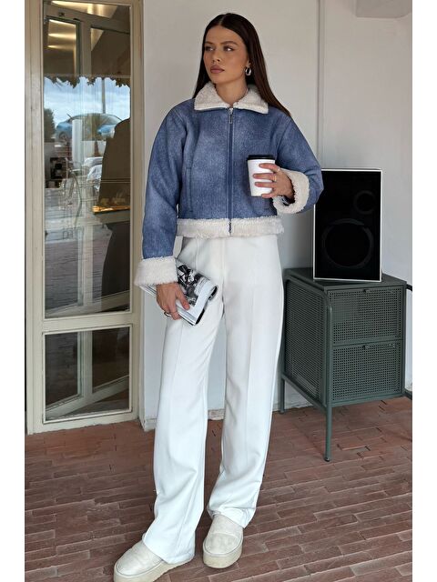 Gülseli İçi Pelüşlü Kadın Nubuk Mont - S000445244-17234