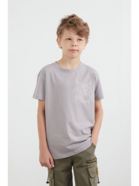 Fullamoda %100 Pamuk Yazı Baskılı Erkek Çocuk Tişört - S000404059-20600