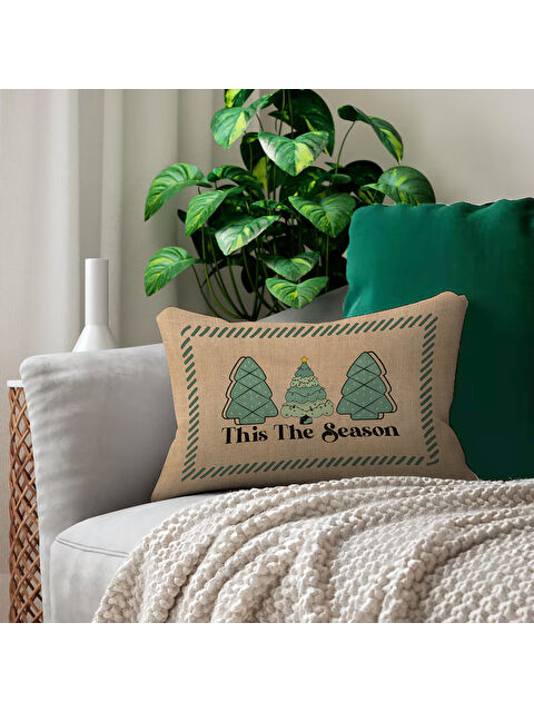 Evmila Yılbaşı Desenli Çift Taraf Baskılı Kadife Kırlent Kılıfı - 35x55 cm | Yumuşak Dokunuş,Özel Tasarım - S000463010-23173