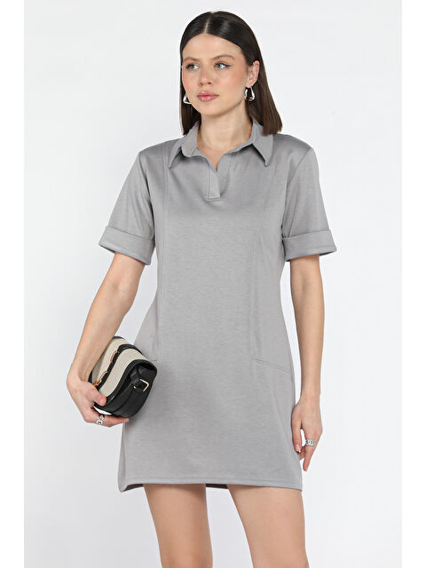 Gülseli Polo Yaka Duble Kol Kadın Elbise - S000365057-20600