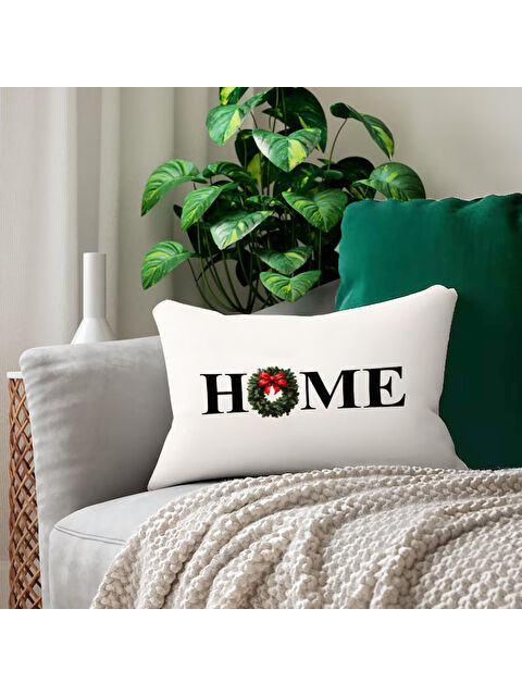 Evmila Yılbaşı Desenli Çift Taraf Baskılı Kadife Kırlent Kılıfı - 35x55 cm | Yumuşak Dokunuş,Özel Tasarım - S000463016-23173