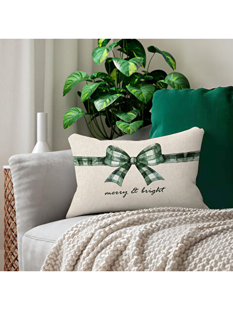 Evmila Yılbaşı Desenli Çift Taraf Baskılı Kadife Kırlent Kılıfı - 35x55 cm | Yumuşak Dokunuş,Özel Tasarım - S000463018-23173