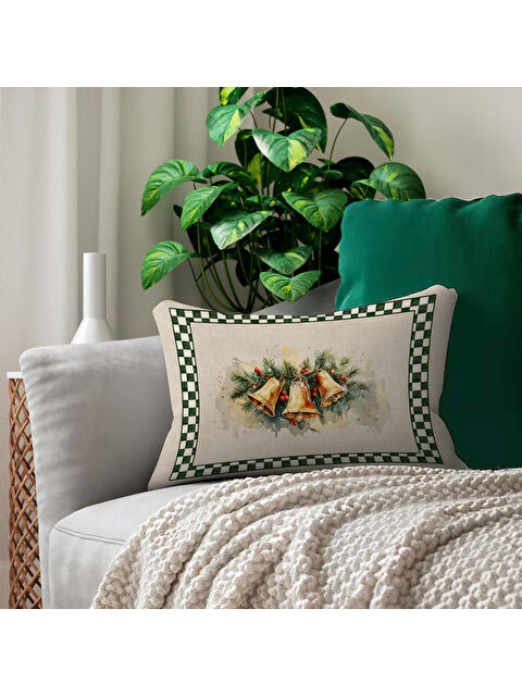 Evmila Yılbaşı Desenli Çift Taraf Baskılı Kadife Kırlent Kılıfı - 35x55 cm | Yumuşak Dokunuş,Özel Tasarım - S000463021-23173