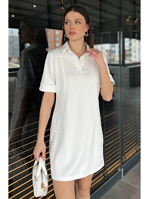 Gülseli Polo Yaka Duble Kol Kadın Elbise - S000365057-19966