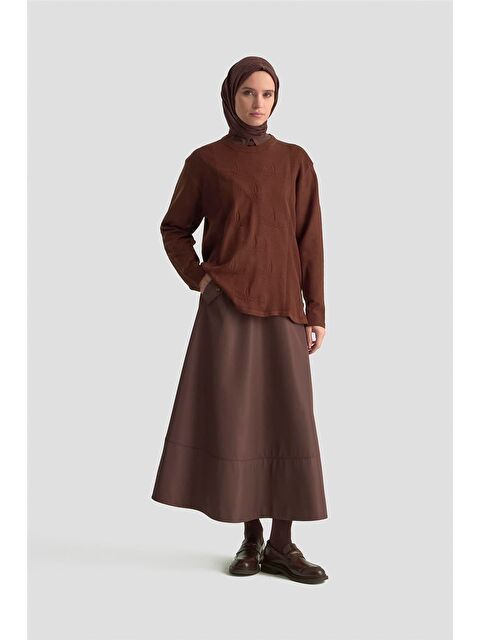 ARMİNE Desenli Kazak 25Kd7010 Kahverengi - S000489243-19413