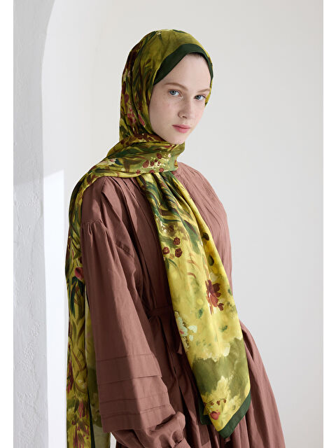 Fresh Scarfs SWEET GARDEN FLOŞ VİSKON ŞAL YAPRAK - S000426631-5235