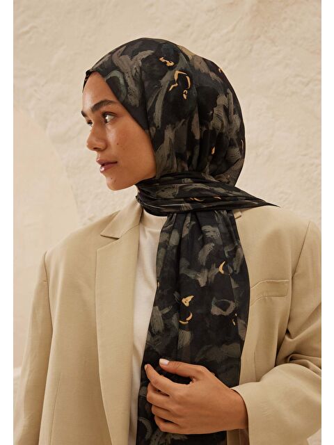 Fresh Scarfs HOPE DESEN RAMİ ŞAL ANTRASİT - S000517368-29666