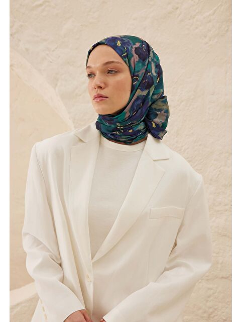 Fresh Scarfs HOPE DESEN RAMİ ŞAL MAVİ - S000517368-17234