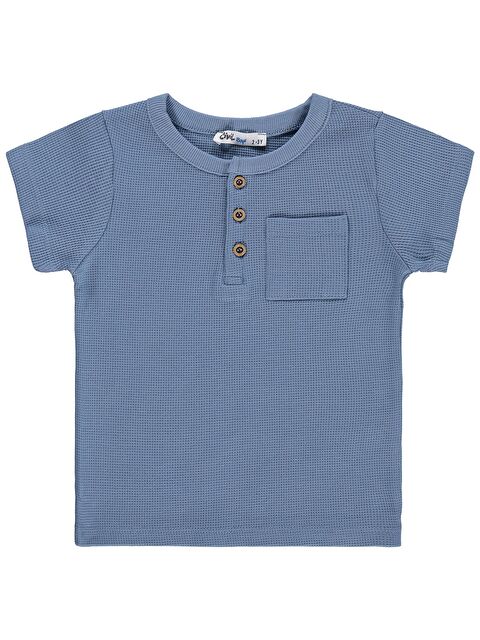 Civil Boys Basic Önü Düğmeli 2-5 Yaş Tişört - Mavi