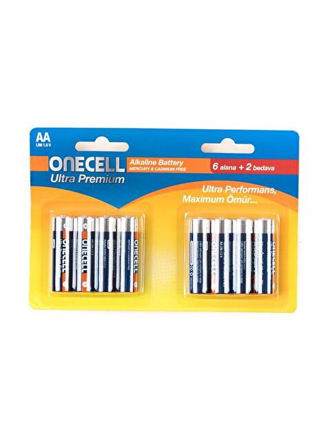 Onecell Ultra Premium Alkalin 1,5 V. 8'li AA Boy Pil