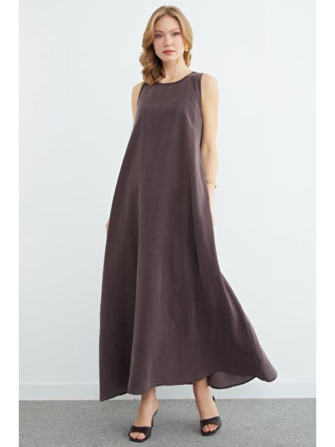 Fullamoda Fermuarlı Salaş Maxi Boy Elbise - S000508117-19413