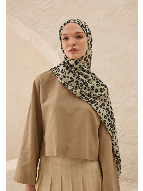 Fresh Scarfs LEOPAR DESEN RAMİ ŞAL SOFT YEŞİL - S000459872-18194