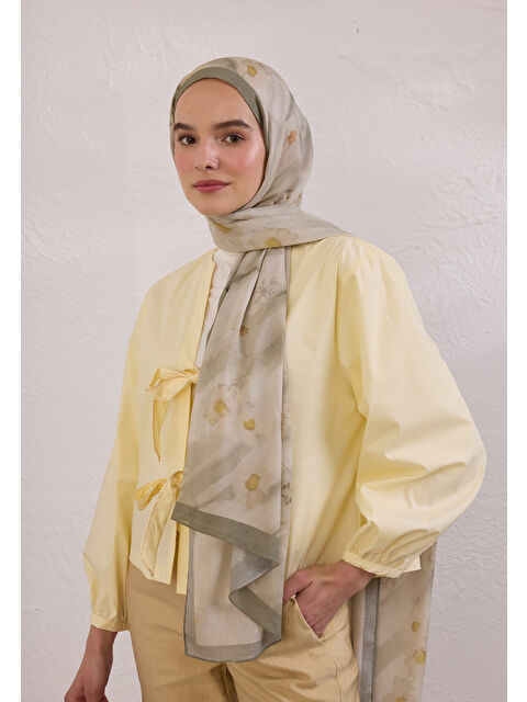 Fresh Scarfs SOFT DAISY DESEN RAMİ ŞAL SOFT YEŞİL - S000420261-37467
