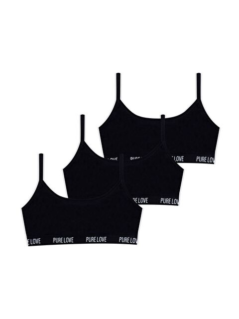 Koza İç Giyim Kız Çocuk 3'lü İp Askılı Yarım Atlet - S000426373-19351