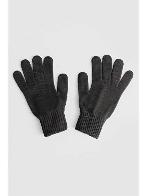 TUDORS Kışlık Yün Siyah Erkek Eldiven - S000520406-19351