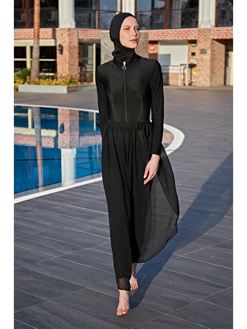 Remsa Mayo Mayo Üzerine Bağlanabilir Şifon Etek Pareo Siyah  RP003 - S000168314-19351