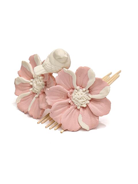 Missi Bloom & Breeze Serisi- Pembe Seramik Taşlı Doğal Bambu Kamış Seti - S000530140-20024