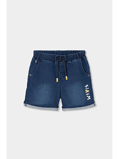 Boboli Waves Desenli Denim Şort 2-6 Yaş Mavi