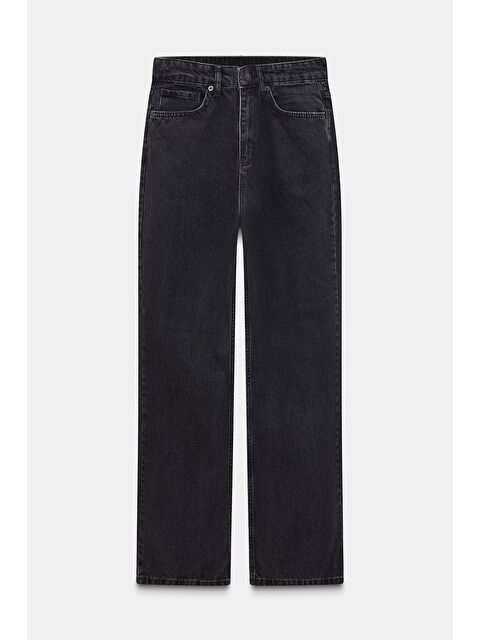 Saade Antrasit Kadın Yüksek Bel Mary Vintage Straight Fit Jean Pantolon - S000497522-29666