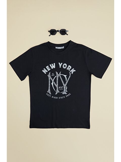 Fullamoda New York Yazı Baskılı Erkek Çocuk Tişört - S000532081-19351