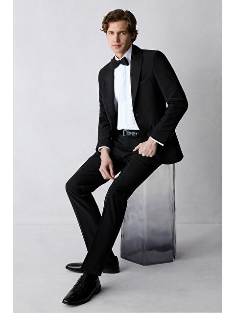 Kiğılı 7 Drop Slim Fit Dar Kesim Şal Yaka Yünlü Smokin & Damatlık