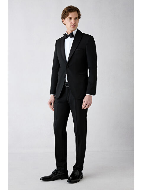 Kiğılı 7 Drop Slim Fit Dar Kesim Şal Yaka Desenli Smokin & Damatlık